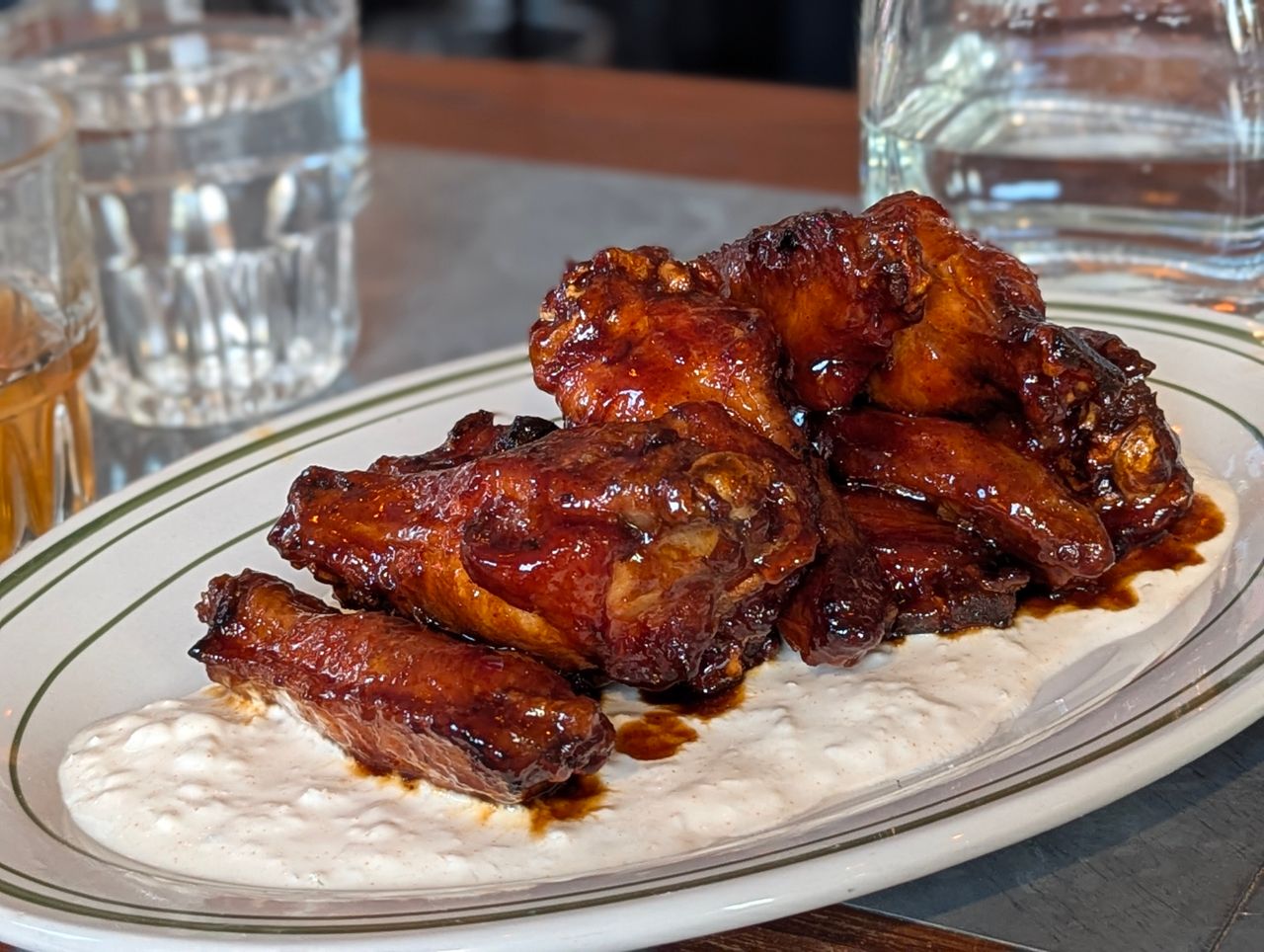 A plate of chicken wings
