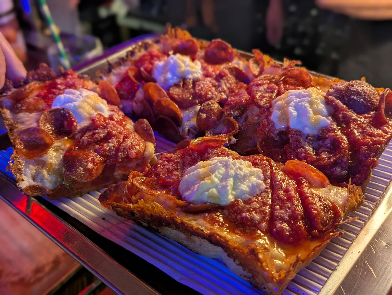 A Detroit-style pepperoni pizza at Maipai in Hamilton