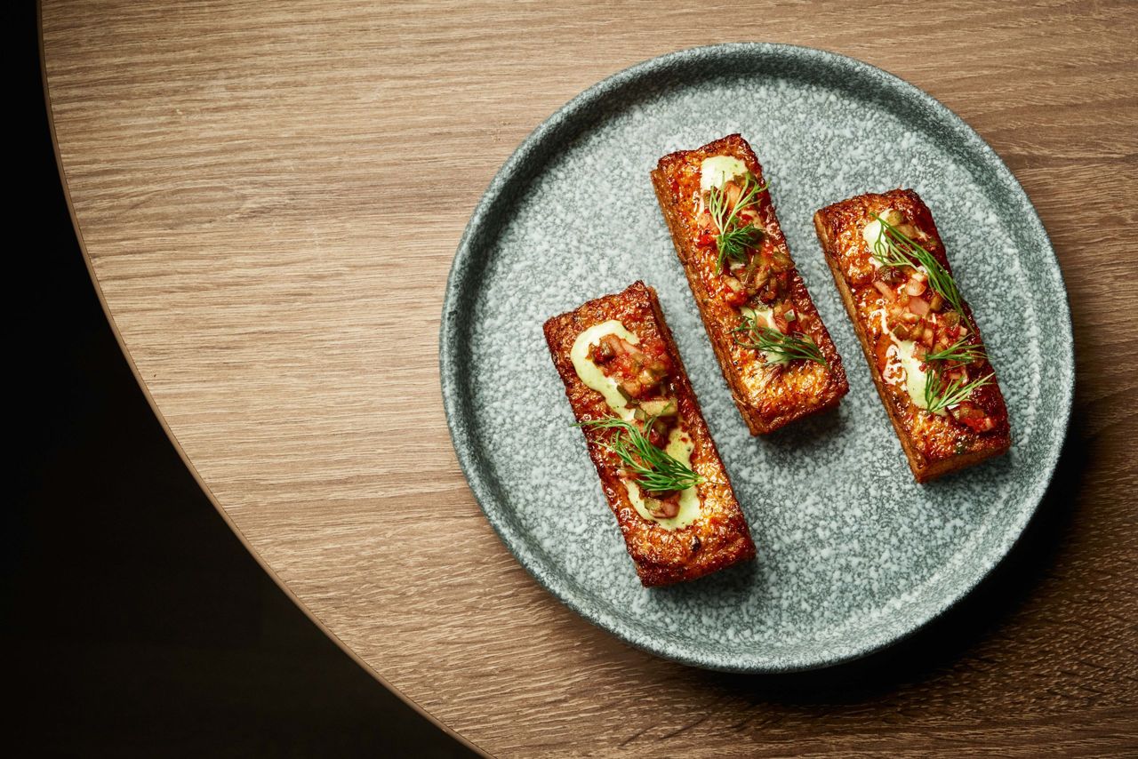 Shrimp toast at Aisle 3 in Toronto