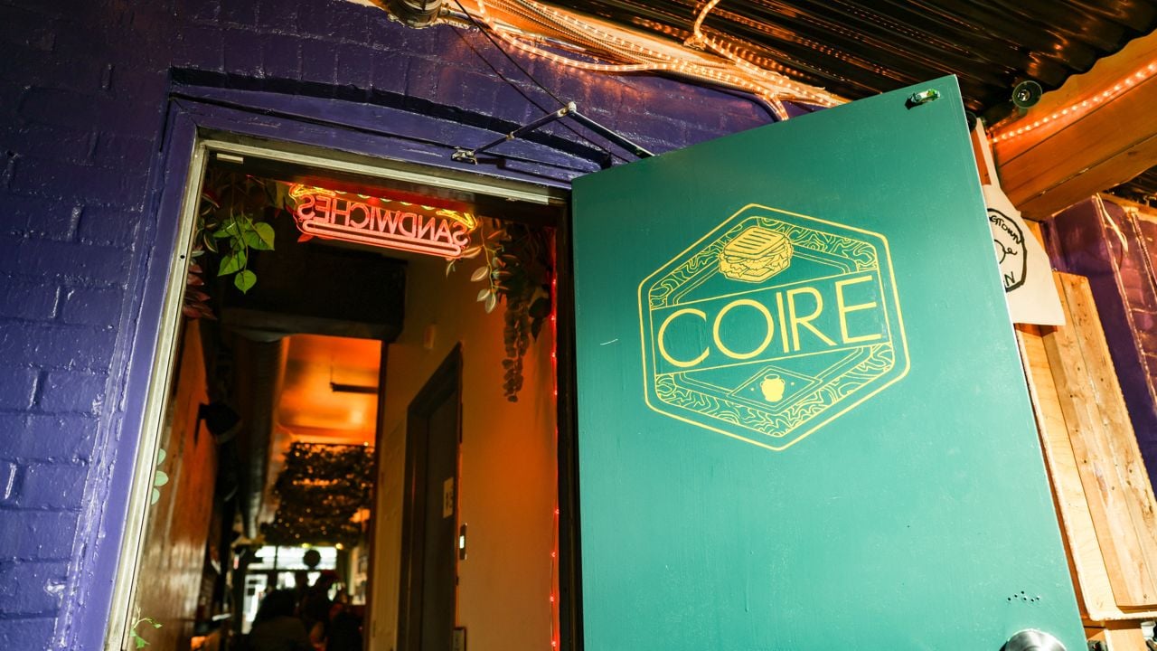 The door to Coire, a sandwich shop hidden inside a bar in Toronto