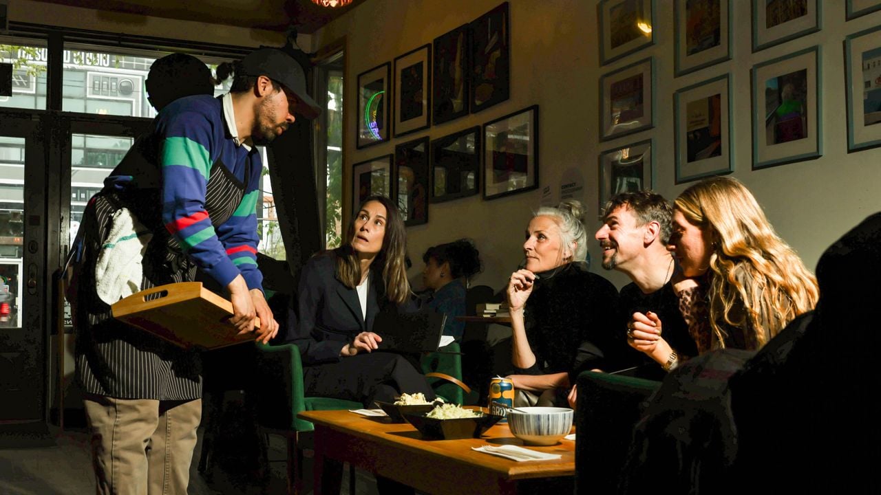 Chef Rolando Argueta chats with guests of his family style supper club at Coire in Toronto