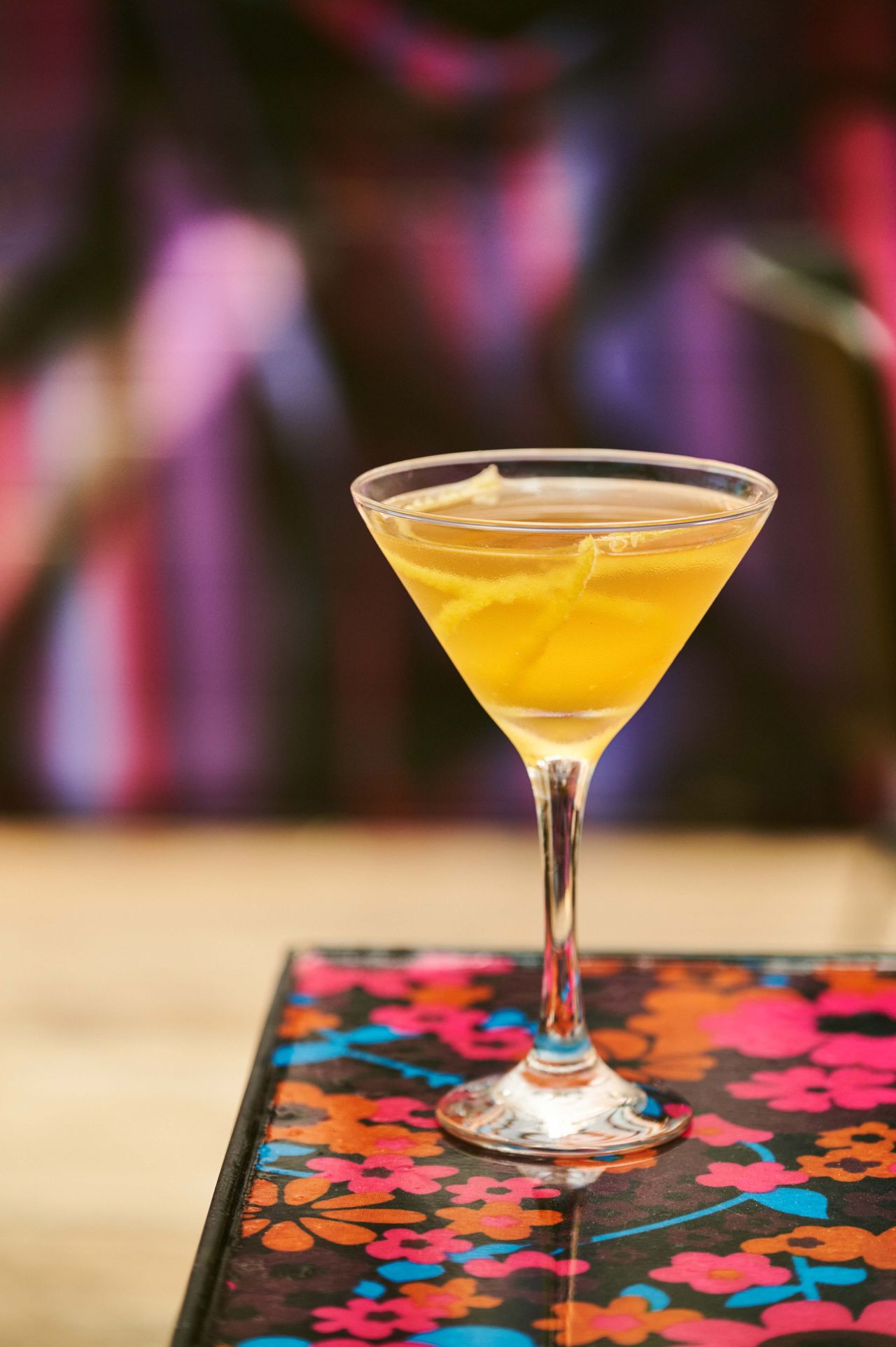 The Sunburst is a blend of Amaro Montenegro, grapefruit liqueur and lemon juice