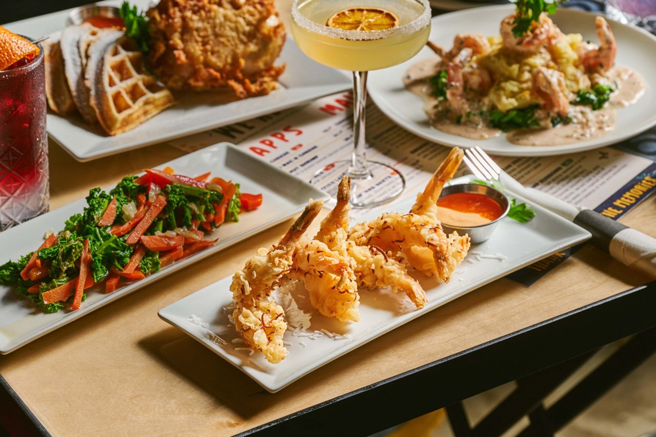 Shrimp coated in a crunchy coconut batter and served with sweet chili sauce and a sweet-spicy mayo