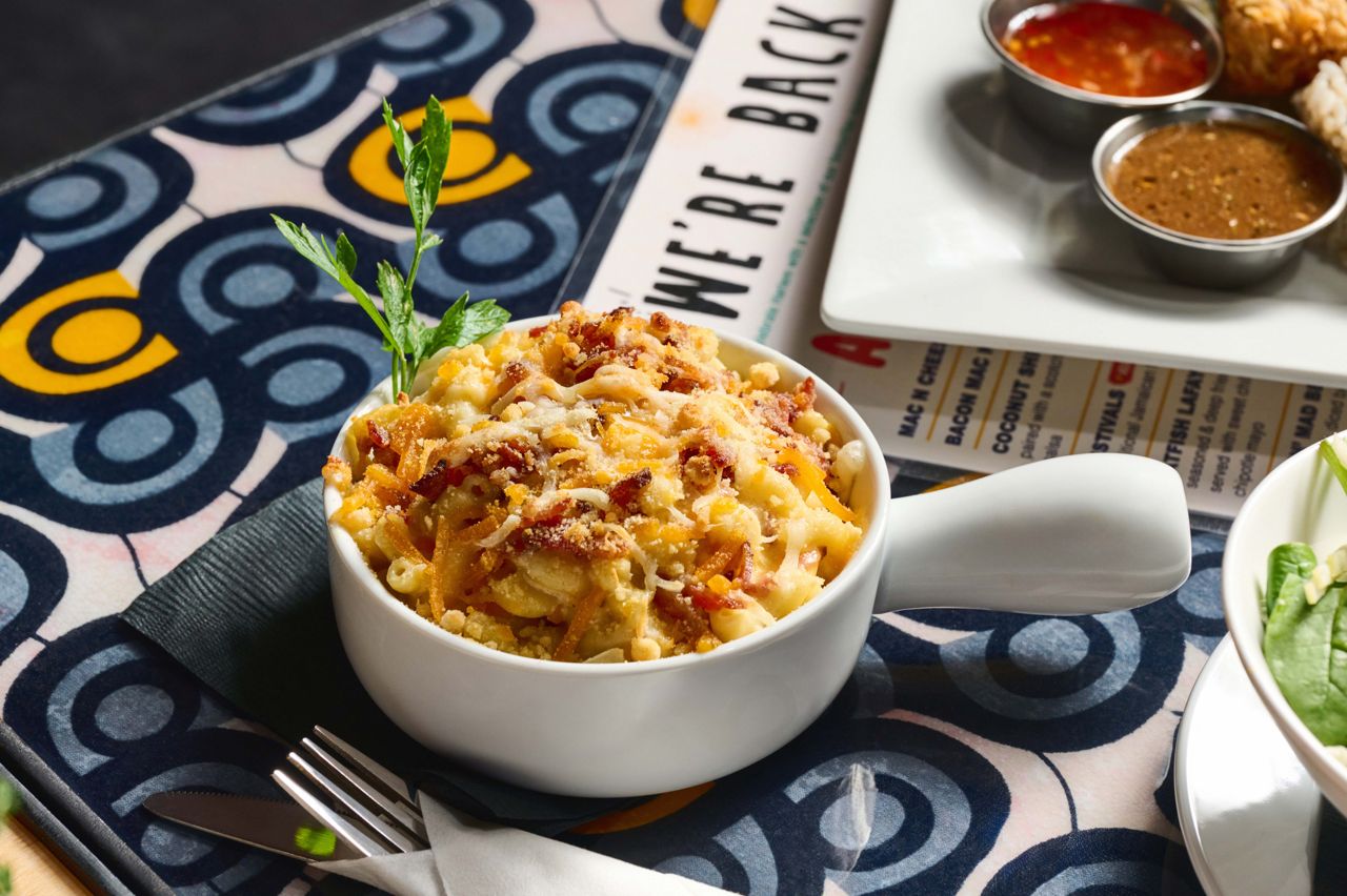 Made with cheddar, parmesan, a bunch of bacon and 18-per-cent cream, this baked mac and cheese is pure comfort
