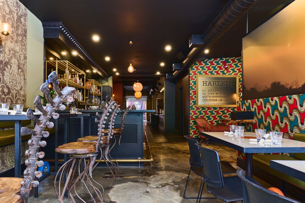 Inside Harlem Restaurant, a Caribbean kitchen and bar on Queen West in Toronto