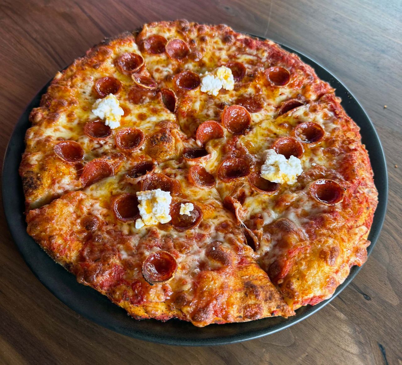 The hot honey and ricotta pizza from Little Ese