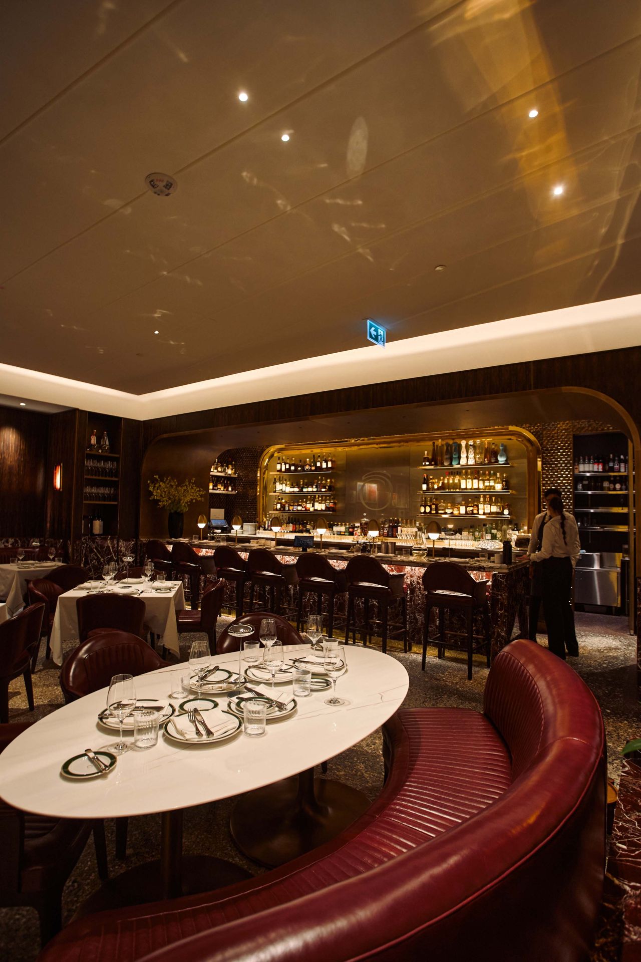 Looking from the dining room to the bar at Sammarco, an Italian steakhouse in Toronto