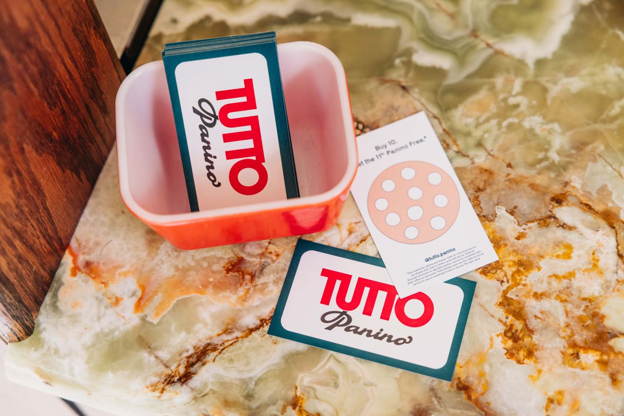 Customer loyalty cards at Tutto Panino