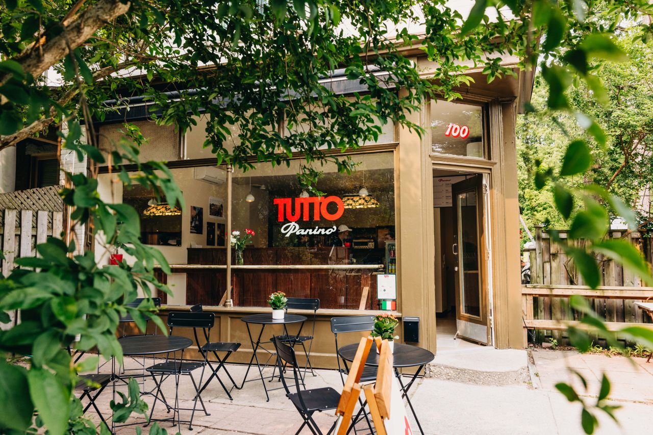 Outside Tutto Panino, an Italian sandwich shop in Toronto