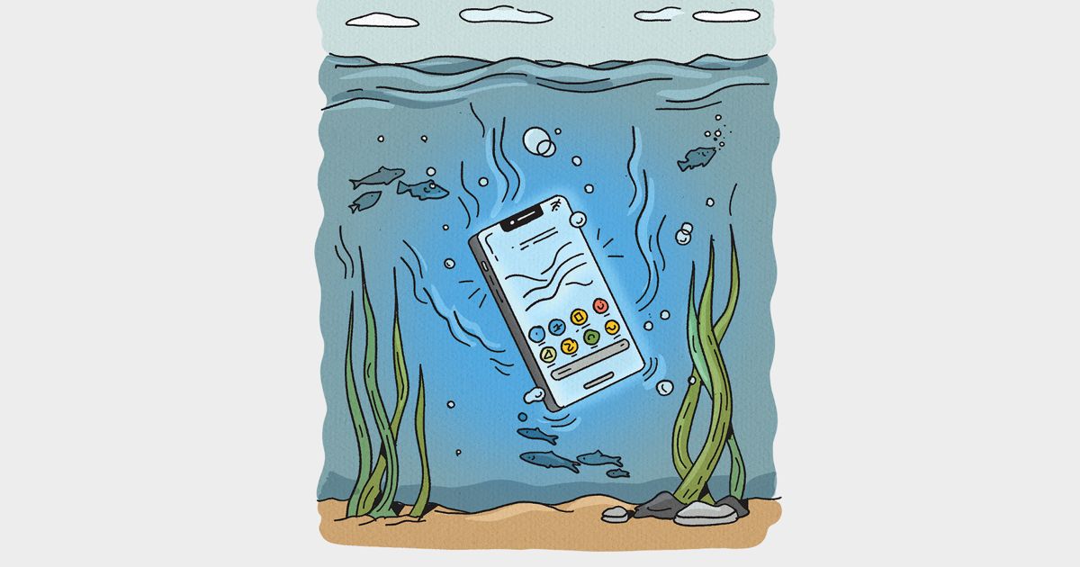 Image showcasing “After dropping my smartphone in a lake, I switched to a flip phone and ...