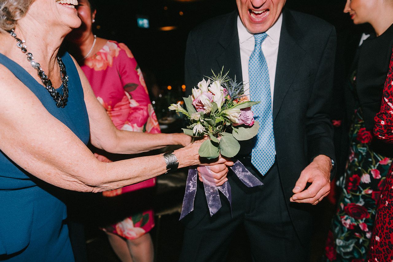 A flower bouquet at Caroline and Mauricio's Canoe wedding