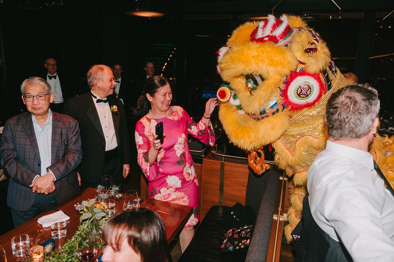 Lion dancers at Caroline and Mauricio's wedding