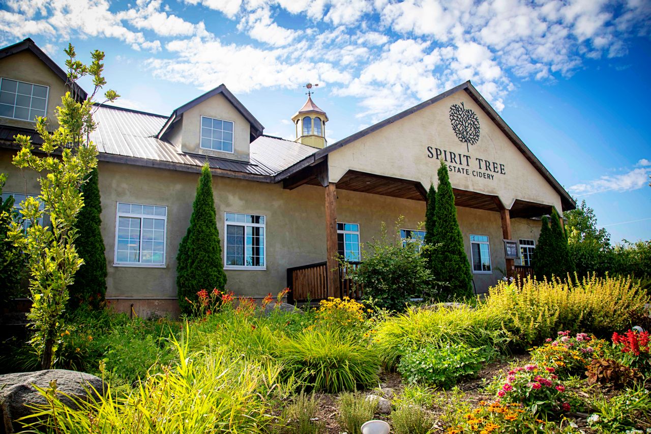 The exterior of Spirit Tree Cidery in Dufferin County, Ontario