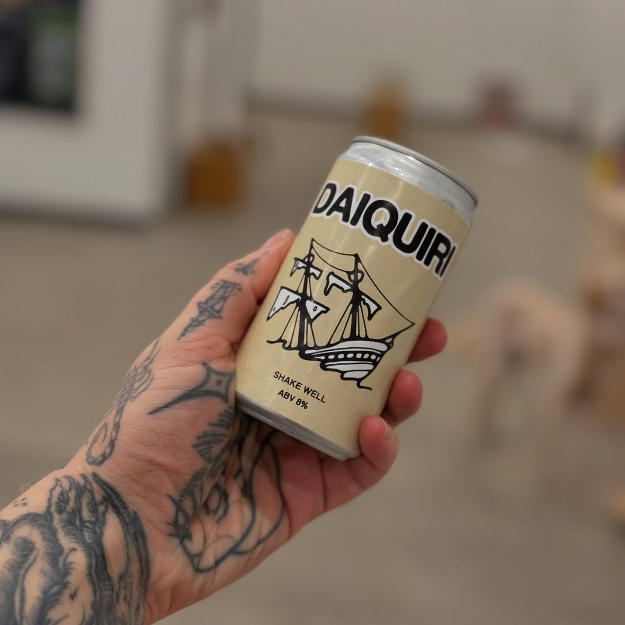 A canned cocktail from Shameful Tiki in Toronto