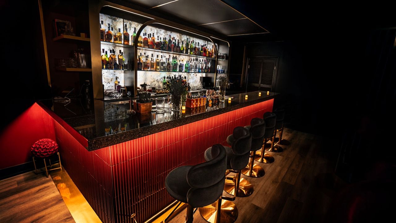 The bar at Bitters and Bloom, a speakeasy in Toronto