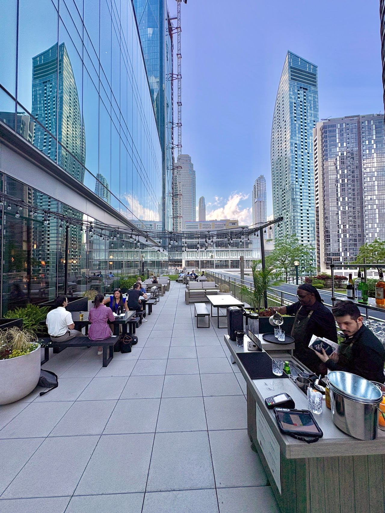 The patio at In Good Spirits, a cocktail bar in Toronto's Financial District
