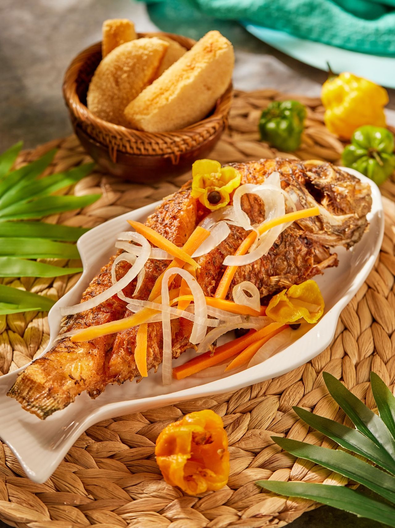 A whole fried fish