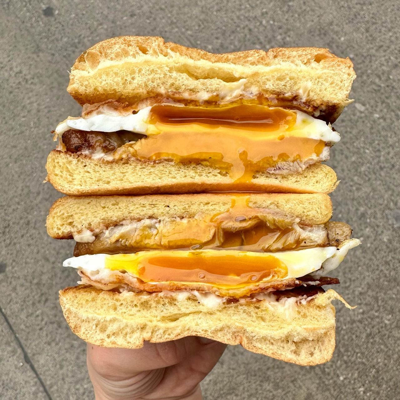 A breakfast sandwich from Alma y Gil