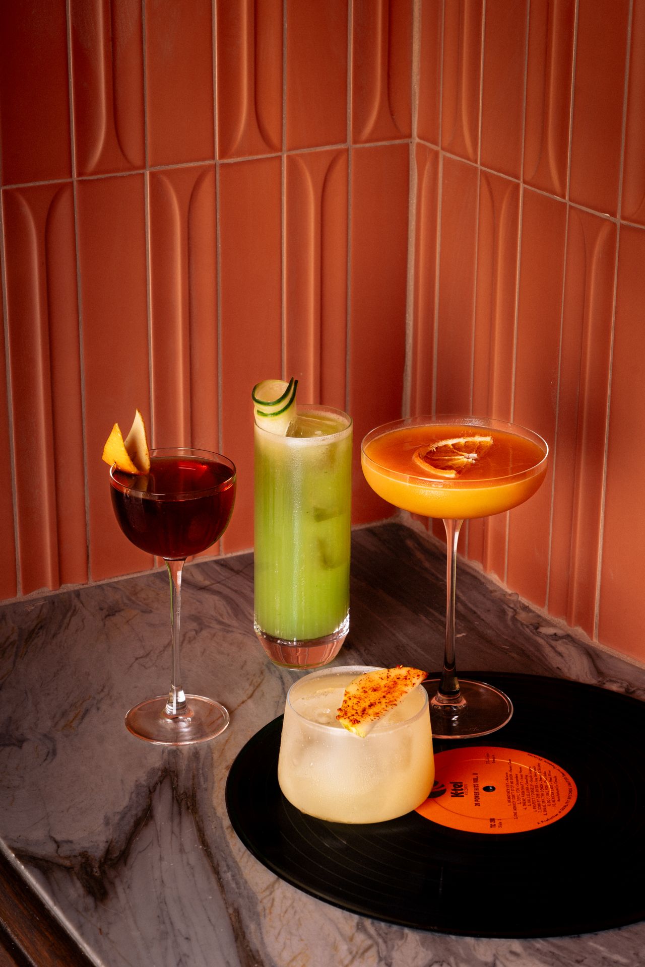 An assortment of cocktails at Vinny in Toronto