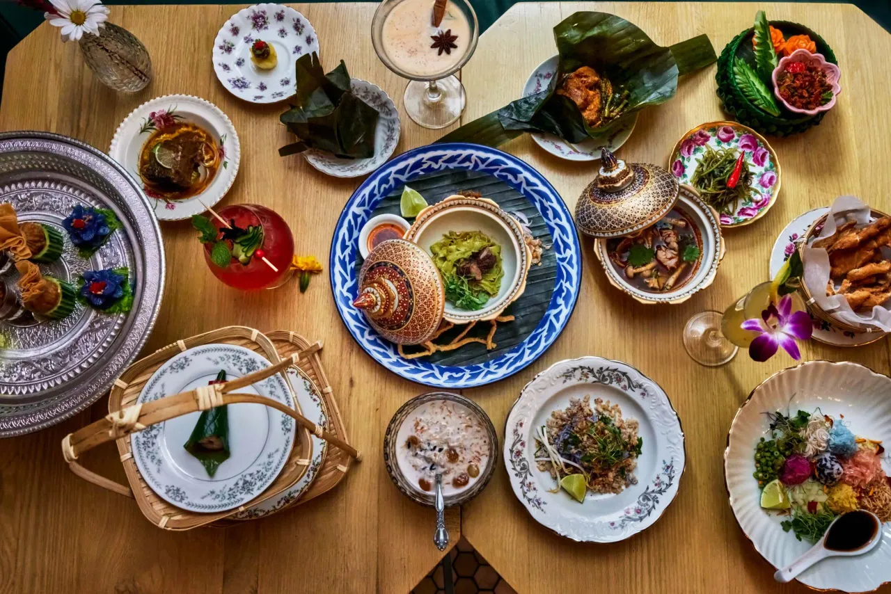 A spread of dishes at Kiin in Toronto