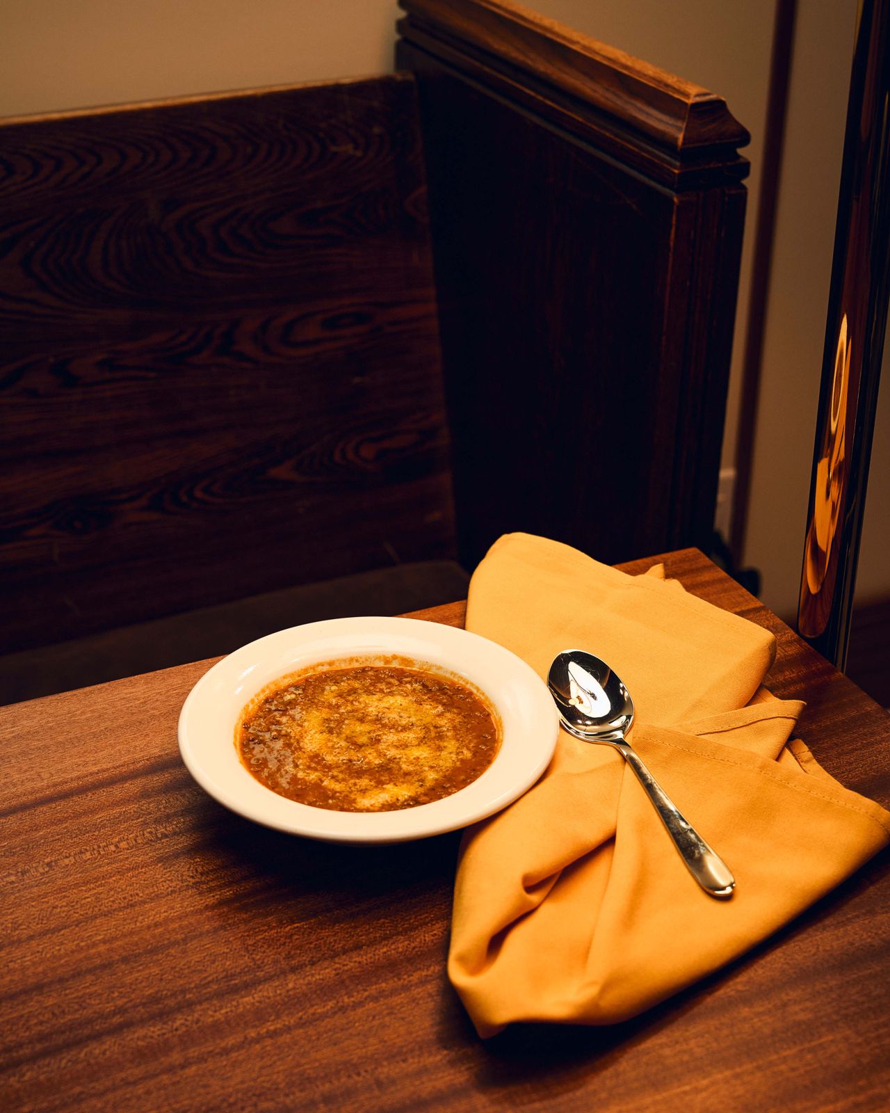 A bowl of luscious of Puglian lentils, cooked simply in tomato and sofrito
