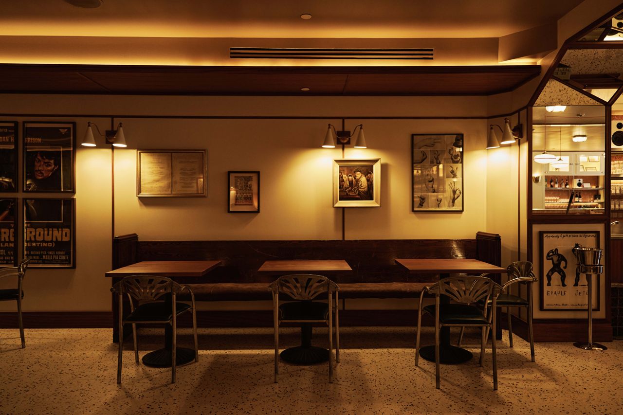 Tables for two in the dining room at NL Ginzburg in Toronto's Little Italy