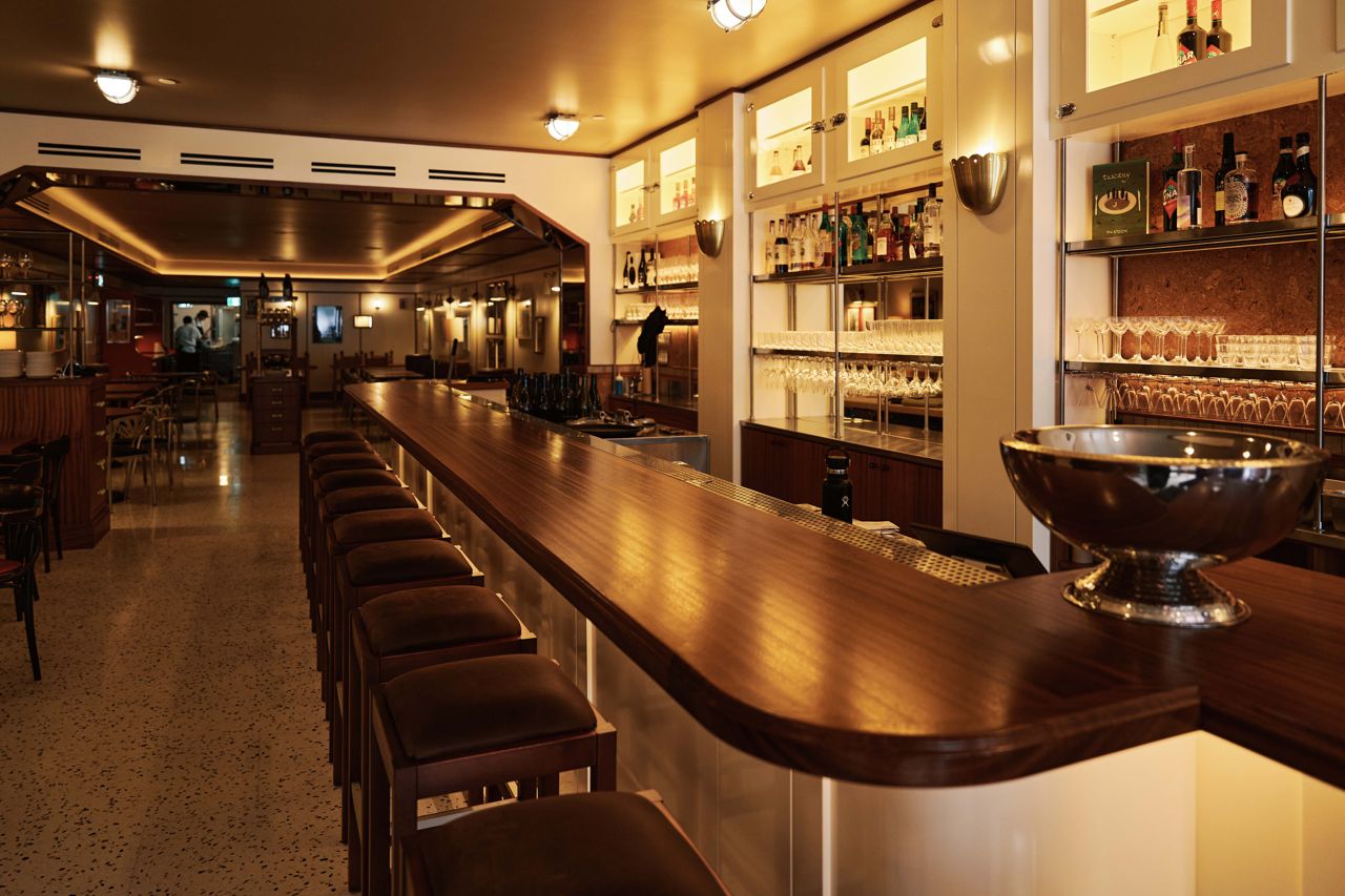 The bar at NL Ginzburg, an Italo-Jewish restaurant in Toronto