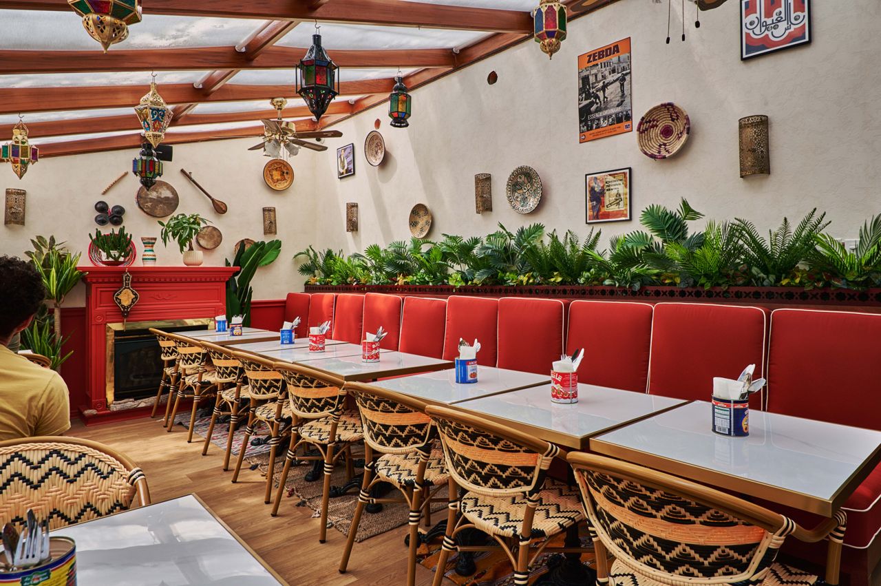 The back sunroom at Rayah in Toronto