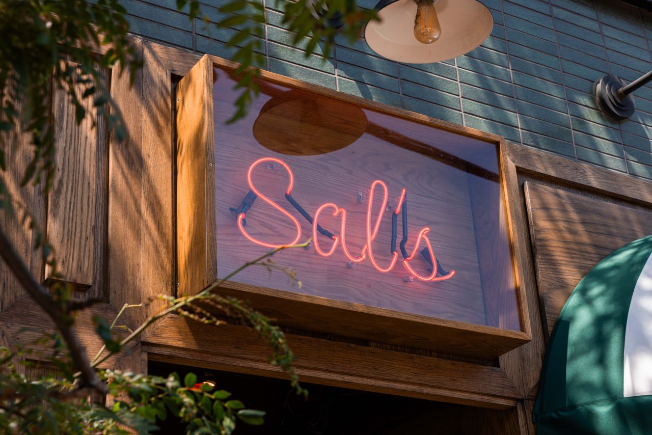 The sign outside of Sal's Pasta and Chops