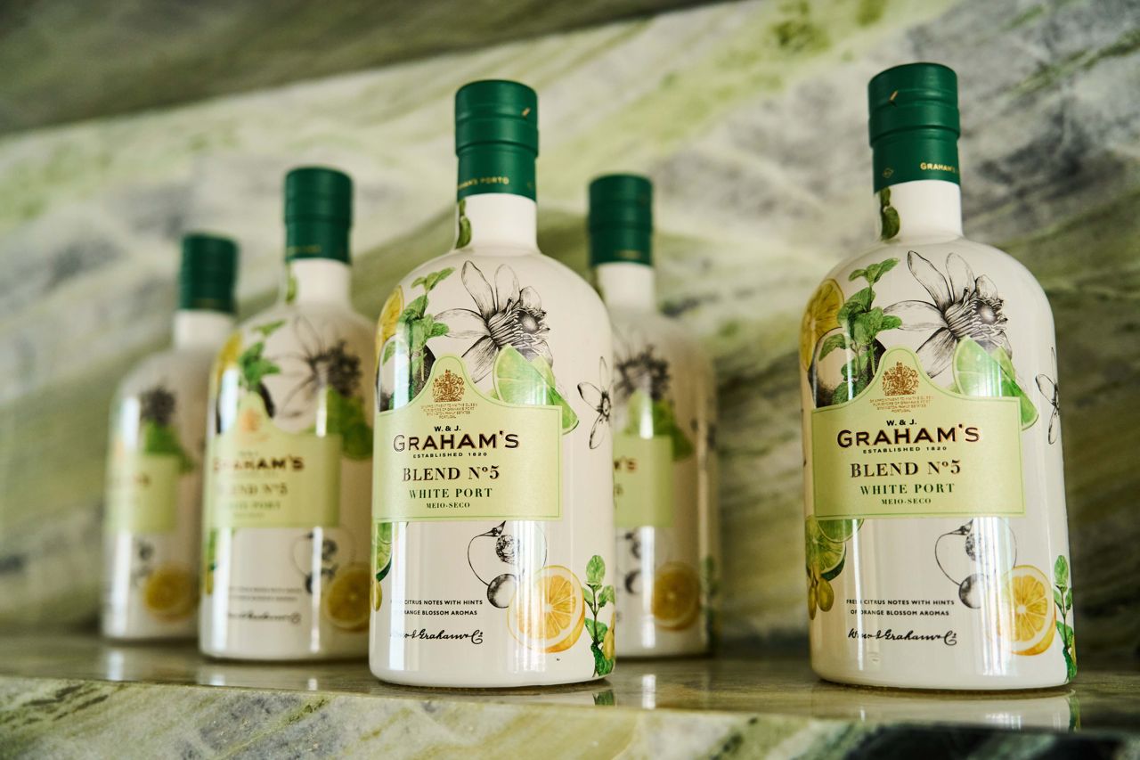 Bottles of Graham's white port