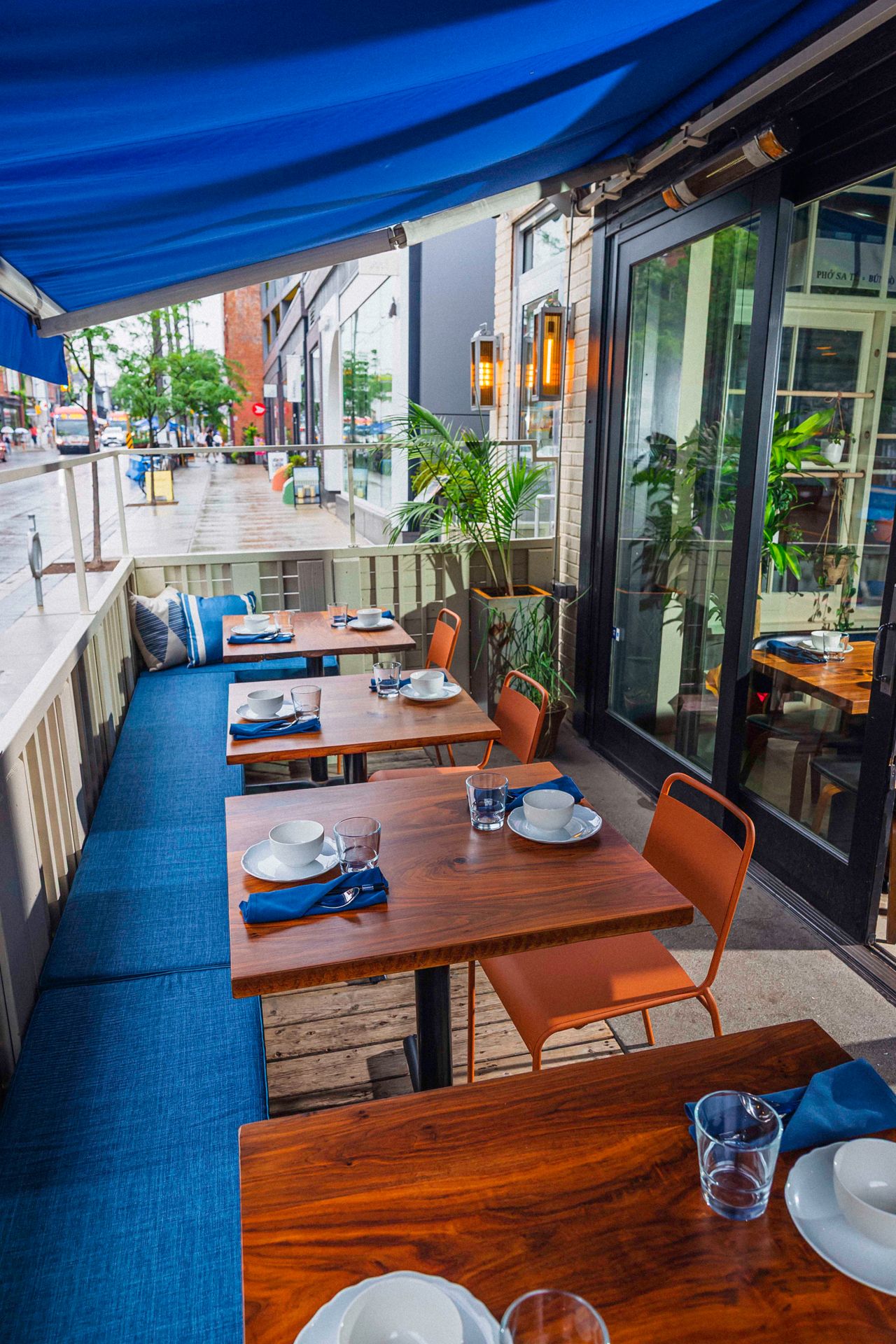 The patio outside the Lunch Lady on Ossington Avenue in Toronto