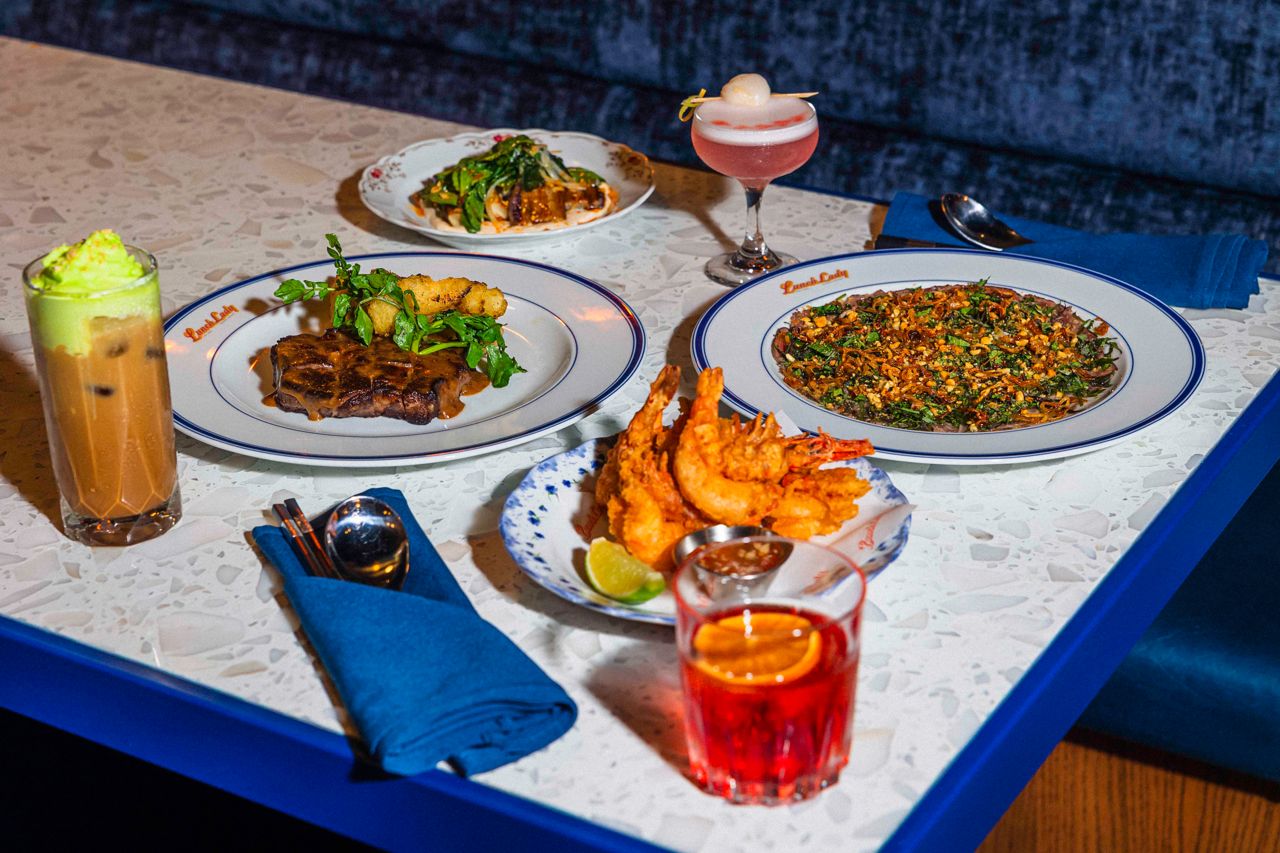 A spread of Vietnamese dishes and drinks at the Lunch Lady in Toronto