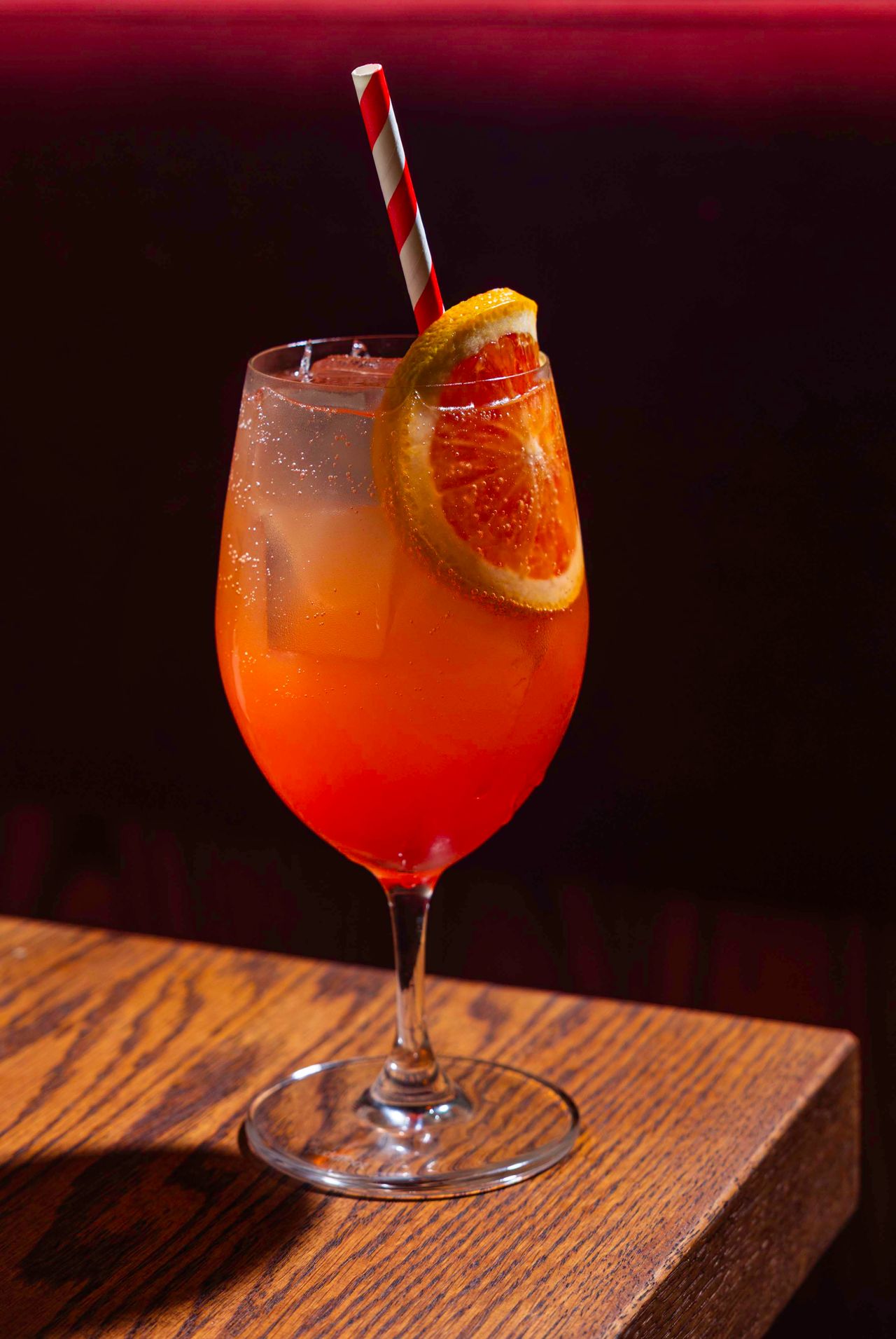 The Sanguinello Spritz is Zia’s take on a Garibaldi, starring Etna Aperitif, blood orange syrup, prosecco and a splash of soda