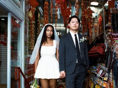 Inside a low-key wedding celebration with a Chinatown photoshoot