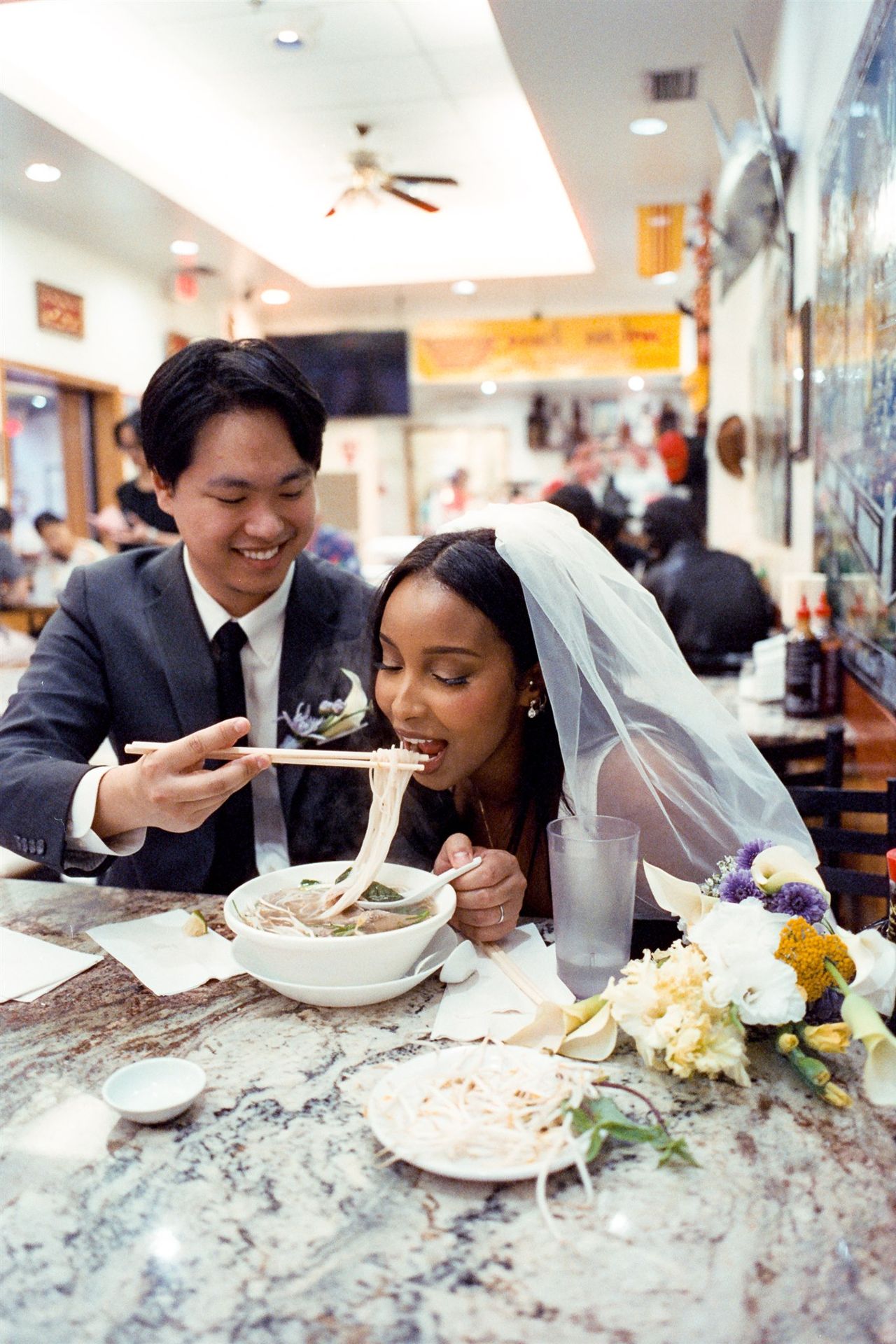 Inside a low-key wedding celebration with a Chinatown photoshoot