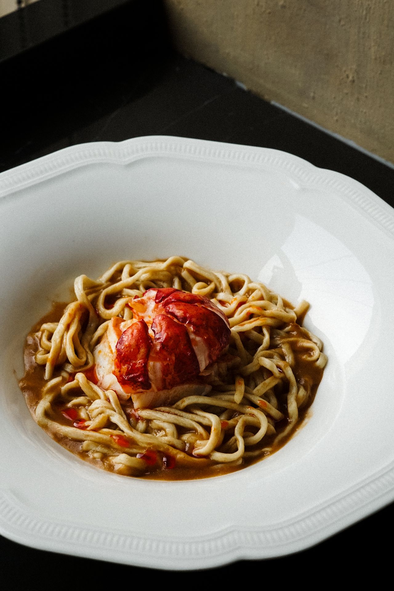 Lobster e-fu noodles