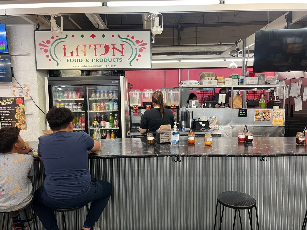 The counter at Latin Food and Products inside the Hamilton Farmers' Market