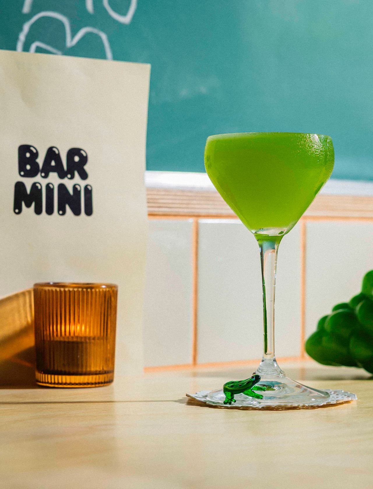 Actual Fun, gets its neon-green hue from pandan syrup that adds a vanilla sweetness to coconut-washed rum and lime juice