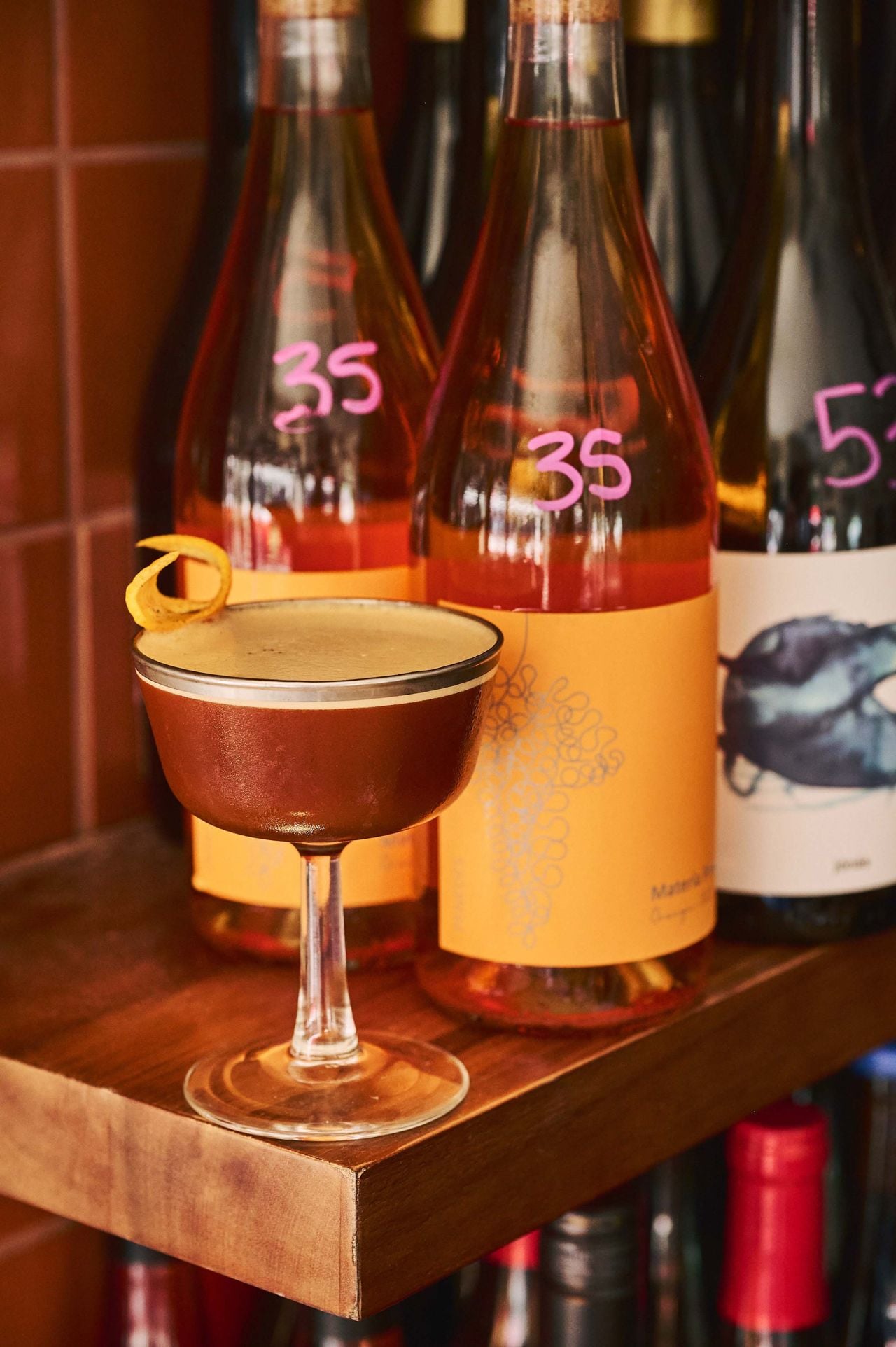 The Carajillo, Daisy May’s take on the espresso martini, swaps out vodka for earthy tequila reposado. It’s shaken with brewed espresso, Licor 43 and a squeeze of fresh orange