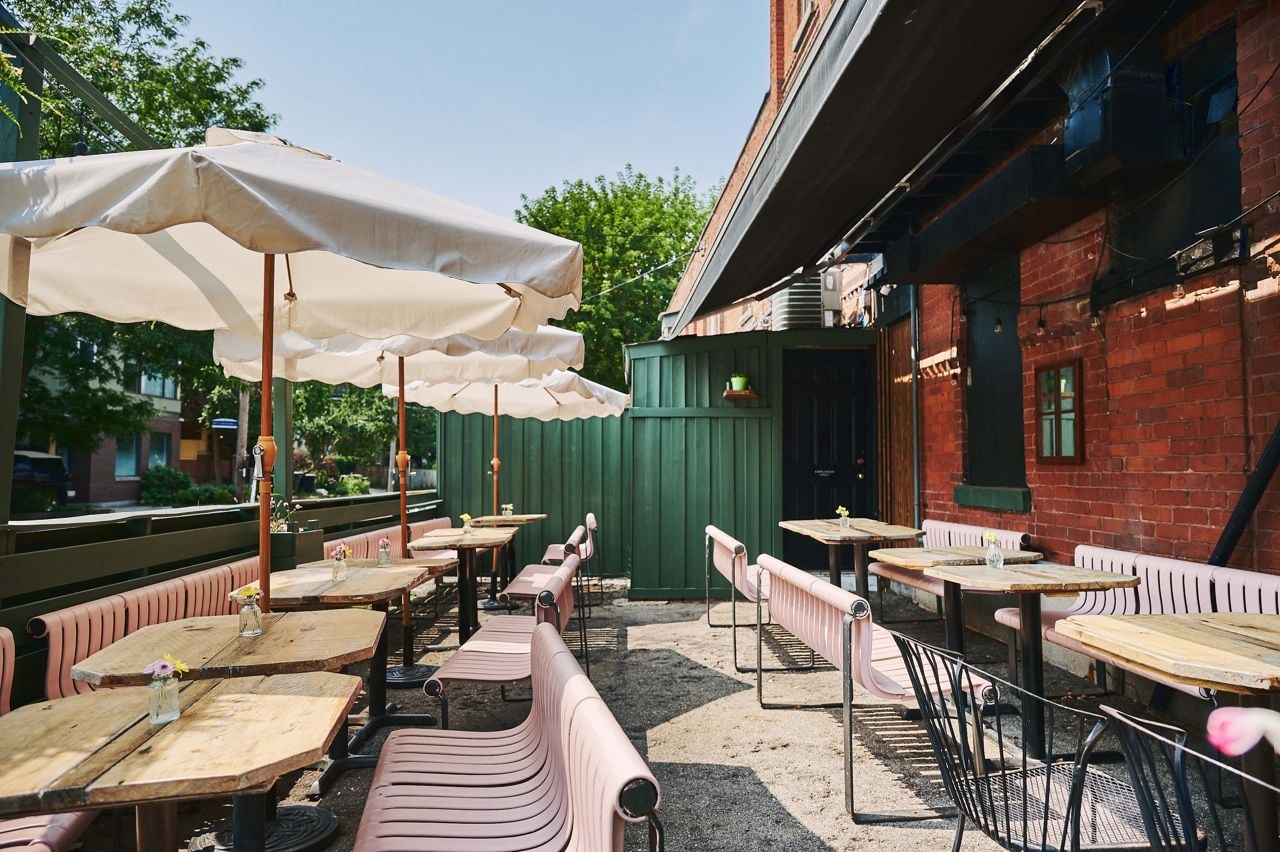 The patio at Daisy May's in Toronto