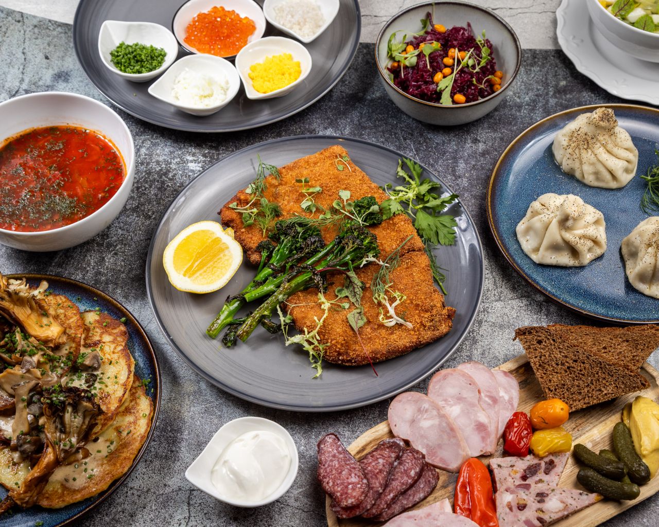 A spread of Eastern European dishes at Hoyra Gastrobar, a Ukrainian restaurant in Toronto
