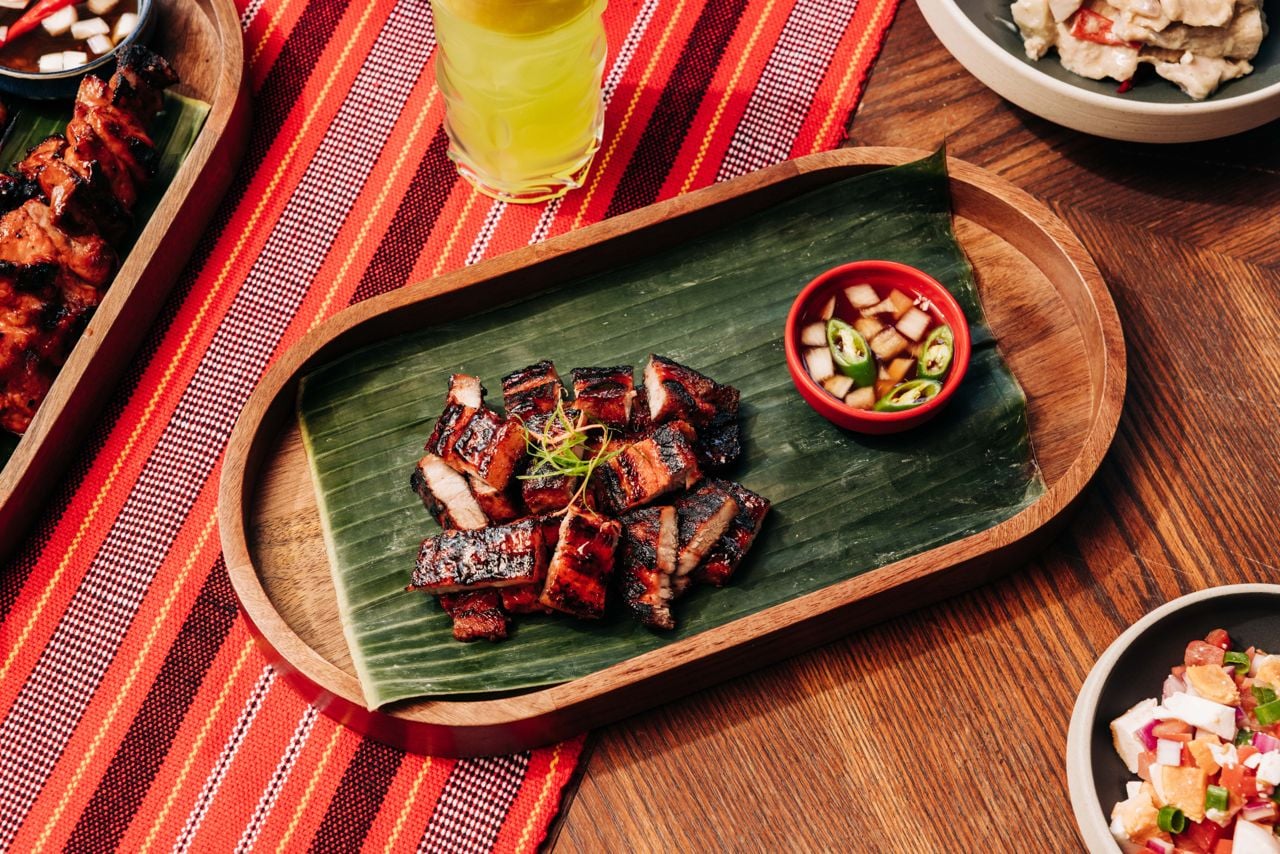 Grilled pork belly cubes
