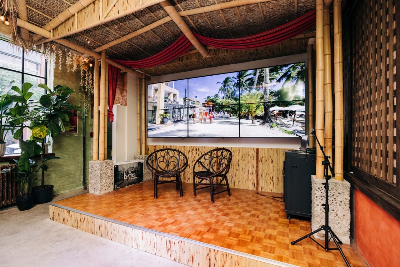 The karaoke stage at Makilala