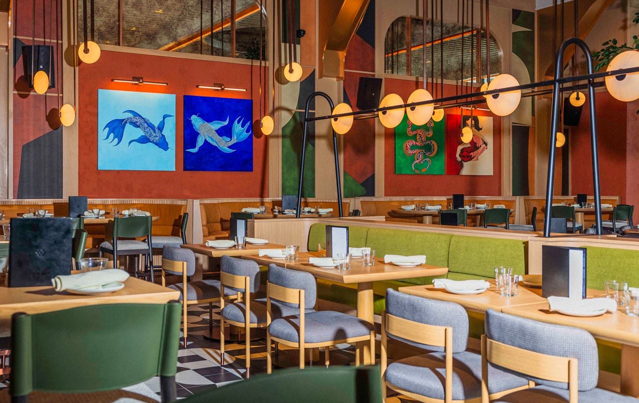 One of the many dining areas inside Queens Harbour