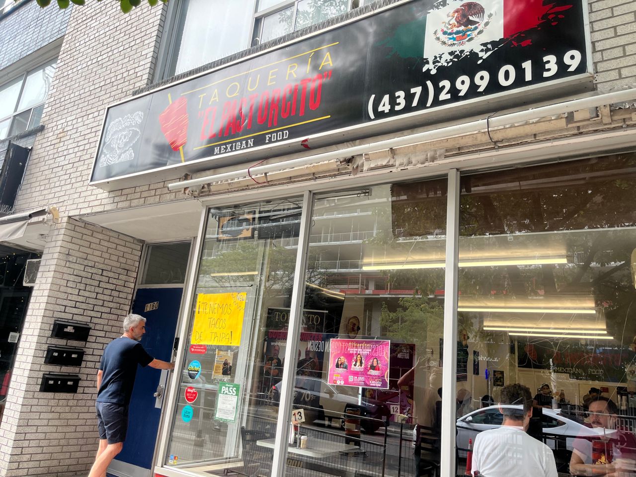 The exterior of Taqueria El Pastorcito in Toronto