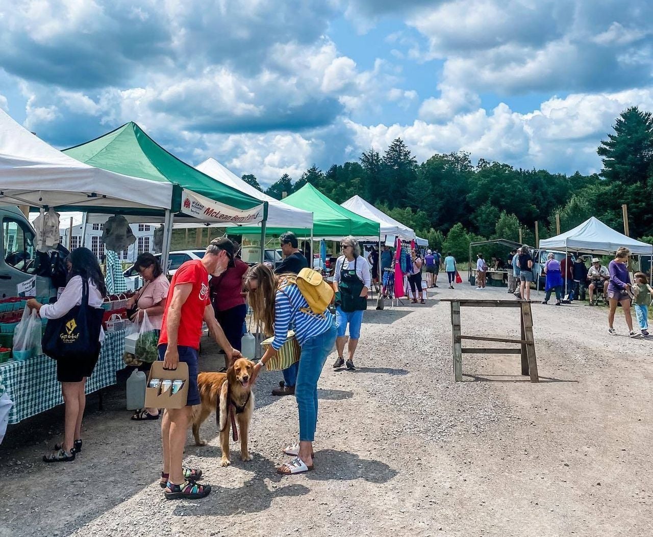 A row of outdoor stalls