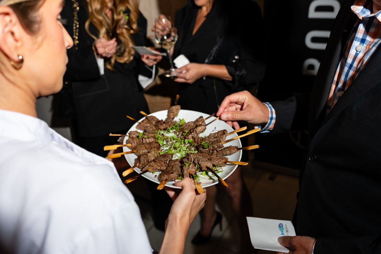 Passed skewers at Estiatorio Milos during the premiere of Nuremberg during TIFF 2025