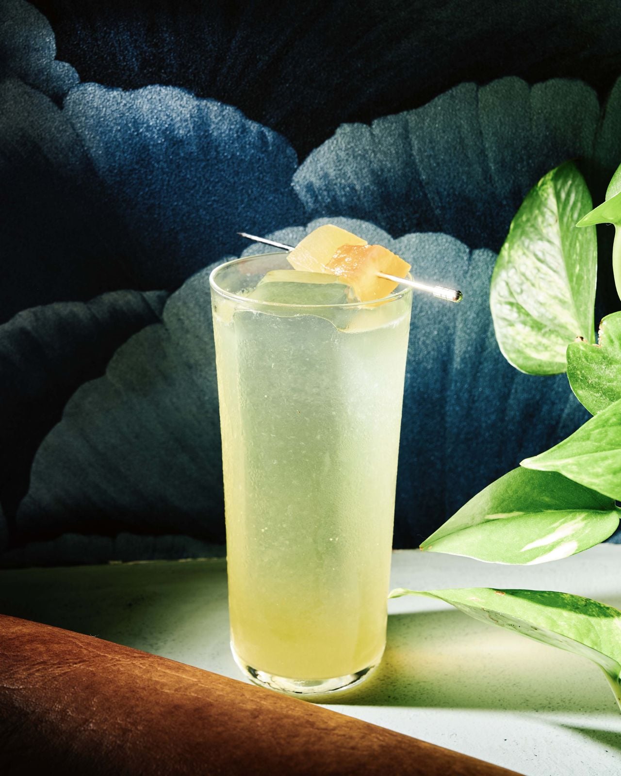 The So Fresh So Clean highball is a zippy blend of peaches, house fig leaf cordial, vodka and soda