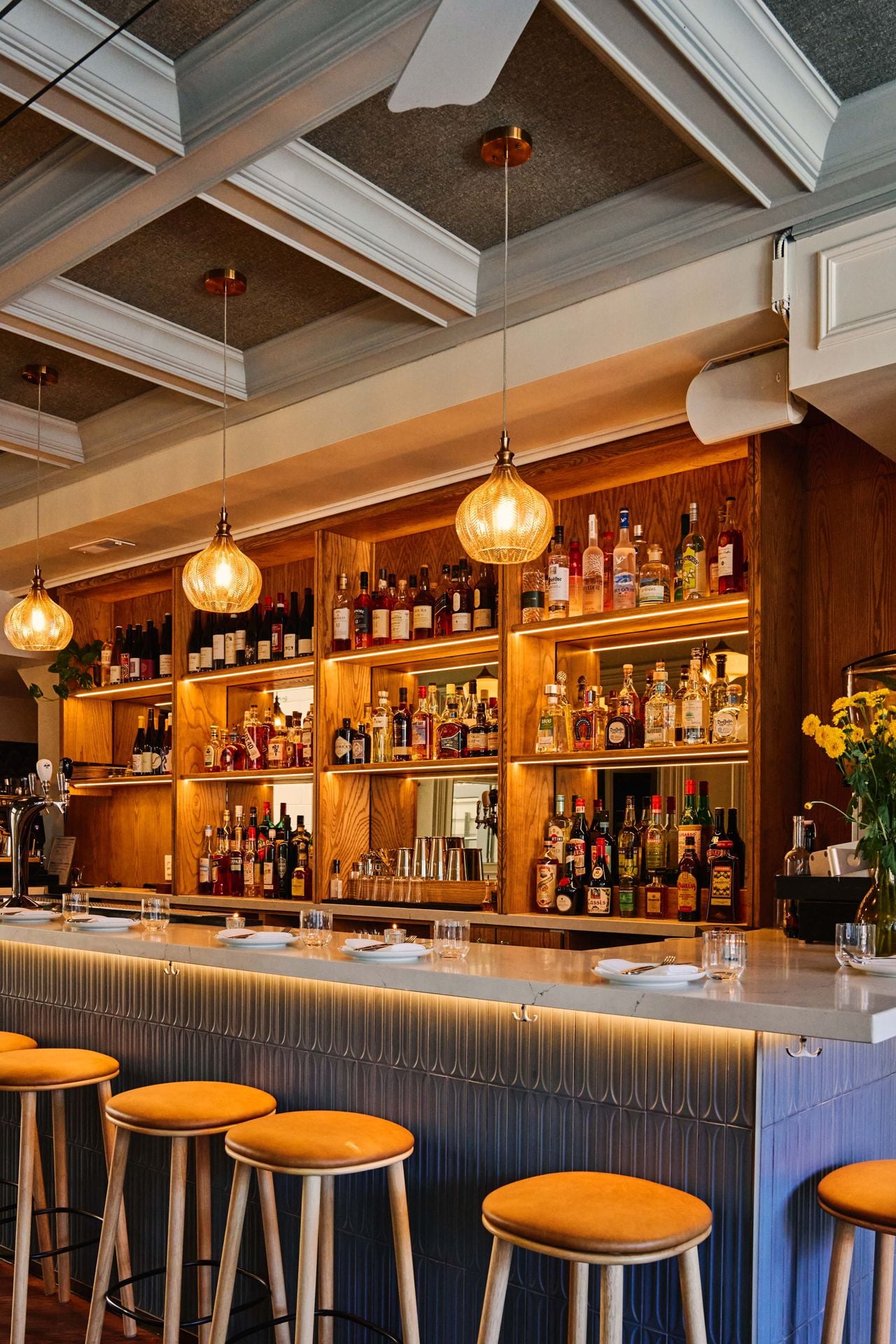 The bar at Bar Eugenie in Toronto's Harbord Village neighbourhood