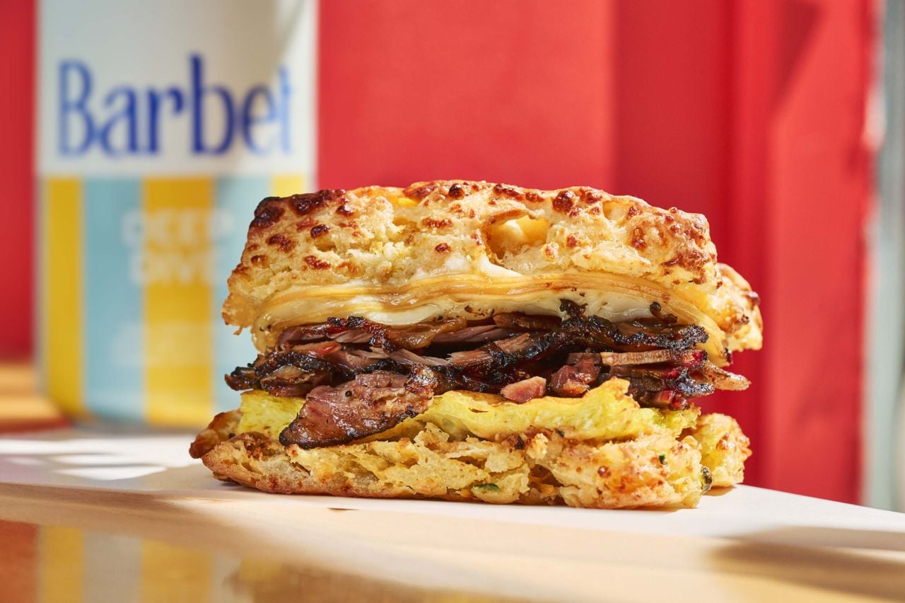 The breakfast sandwich at the Carbon Snack Bar